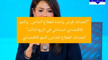 المشاط: فُرص واعدة للقطاع الخاص.. نمو اقتصادي يتفوق على التوقعات في الربع الثالث