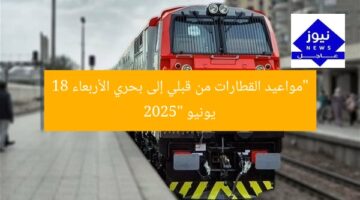 “مواعيد القطارات من قبلي إلى بحري الأربعاء 18 يونيو 2025”