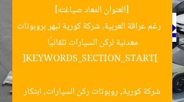 [العنوان المعاد صياغته]  
رغم عراقة العربية، شركة كورية تبهر بروبوتات معدنية لركن السيارات تلقائيًا  

[KEYWORDS_SECTION_START]  
شركة كورية, روبوتات ركن السيارات, ابتكار
