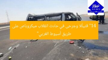 “14 قتيلًا وجرحى في حادث انقلاب ميكروباص على طريق أسيوط الغربي”
