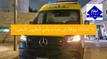 4 أشخاص يلقون حتفهم في تصادم على طريق وادي النطرون ببحيرة