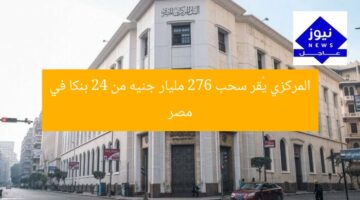 المركزي المصري يُقر سحب سيولة 276 مليار جنيه من 24 بنكًا