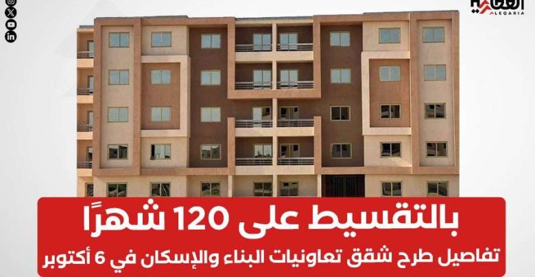 بالتقسيط علي 120 شهر تفاصيل طرح شقق تعاونيات البناء والإسكان في 6 أكتوبر
