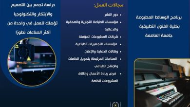 تفاصيل برنامج الوسائط المطبوعة بكلية الفنون التطبيقية جامعة العاصمة