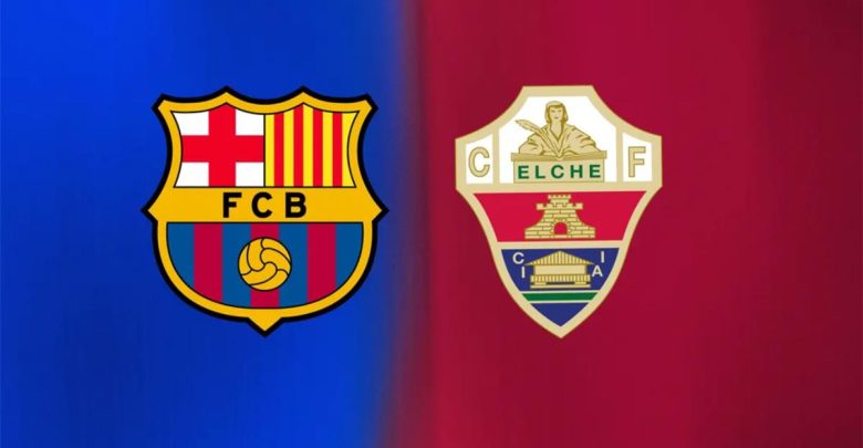 القناة الناقلة لمباراة برشلونة وإلتشي اليوم في الدوري الإسباني