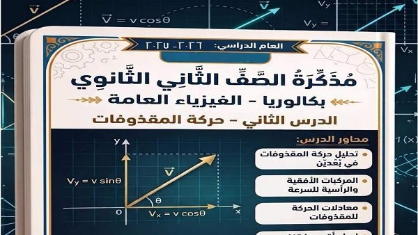 حركة المقذوفات.. أقوى مذكرة في الفيزياء لطلاب ثانية بكالوريا