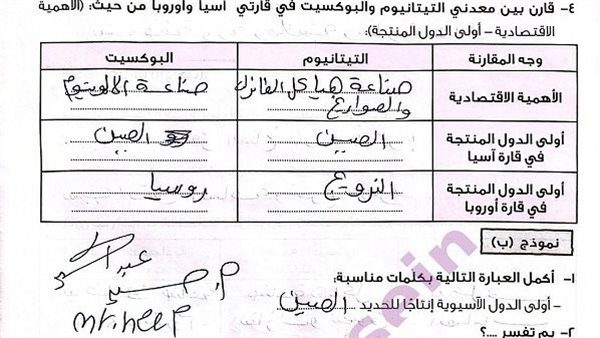 إجابات تقييم وأداء الأسبوع الثالث في الدراسات الاجتماعية للصف الثاني الإعدادي