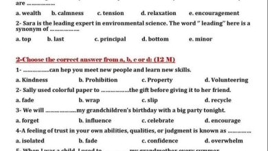 اختبار لغة انجليزية على الوحدة الأولى للصف الأول الثانوي ترم أول 2026 2027 حمل الآن
