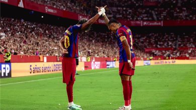 فيديو | هاتريك رافينها وتوهج لامين يامال.. قطار برشلونة يعبر إشبيلية بثلاثية في الدوري الإسباني
