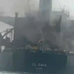 الحرس الثوري الإيراني يعلن انفجار ناقلة نفط عملاقة جراء اصطدامها بلغم بحري